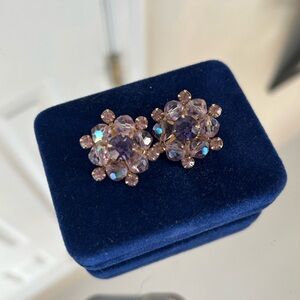 Albert Weiss Lavender Crystal Cluster Earrings